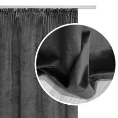 Grafitowa Zasłona Welurowa Velvet Na Taśmie 140x270 Velvet