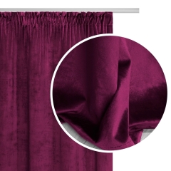 Amarantowa Zasłona Welurowa Velvet Na Taśmie 140x270 Velvet