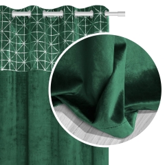 Butelkowa Zieleń Zasłona Welurowa Velvet 140x250