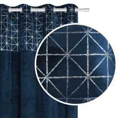 Granatowa Zasłona Welurowa Velvet 140x250