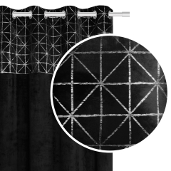 Czarna Zasłona Welurowa Velvet 140x250