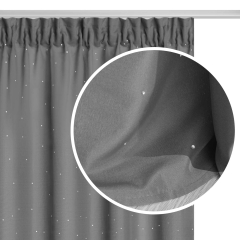 Grafitowa Zasłona z kryształkami Na Taśmie 140x250