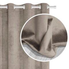 Ciemny Beż Zasłona Zaciemniająca Welurowa Velvet 140x250 Welwetowa Aksamit