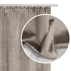 Ciemny Beż Zasłona Welurowa Velvet Na Taśmie 140x270 Velvet SALON SYPIALNA