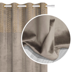 Ciemno Beżowa Zasłona Welurowa Velvet 140x250