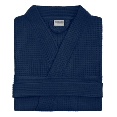 Granatowy Szlafrok Wafel Bawełniany 100% Kimono GOFER S/M Klasyczny Miękki