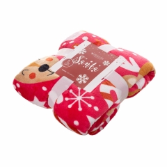 Czerwony Koc Świąteczny 150x200 MERRY CHRISTMAS