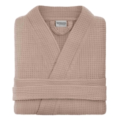 Beżowy Szlafrok Hotelowy Kimono GOFER XS