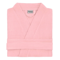 Pudrowy Szlafrok Bawełniany Kimono GOFER XXL