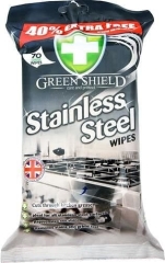 Zielony Chusteczki do czyszczenia stali nierdzewnej 70szt SHIELD STAINLESS STEEL WIPES
