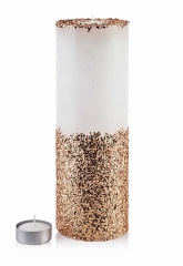 Świeca Lampion WALEC 120X360 DIAMENT BIAŁY ZŁOTE KRYSZTAŁKI