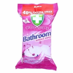 Zielony Chusteczki do usuwania brudu i zaniczyszczeń 70szt SHIELD BATHROOM WIPES
