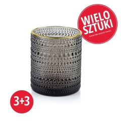 Zestaw Glamour Szary Zestaw Świecznik ów 3 3GRA TIS 8,5x10cm