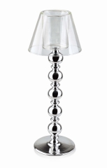 Srebrny Świecznik 33cm Szklany