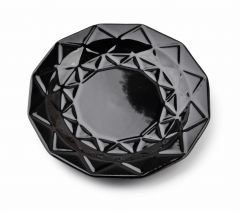 Ceramiczny Obiadowy Czarny Talerz deserowy 19,5cm