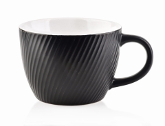Duży Ceramiczny Czarny Kubek 480ml 11x14,5lx8cm