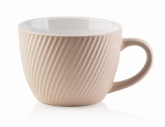 Duży Ceramiczny Beżowy Kubek 480ml 8cm