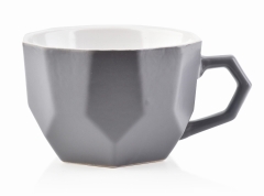 Duży Ceramiczny Szary Kubek 450ml 12x15x7.8cm