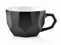 Duży Ceramiczny Czarny Kubek 450ml 12x15x7.8cm