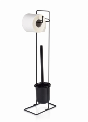 Stojak na PAPIER + SZCZOTKA WC Czarna Toaletowa loft