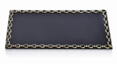 Czarna Podstawka pod świecę świeczkę Tacka Spodek 32x16x1cm