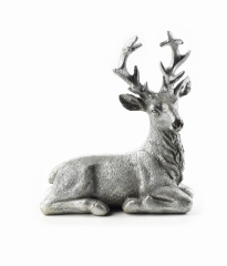 Ozdobna Figurka Figura 18cm srebrny Renife Jeleń