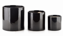 Nowoczesny Czarny Zestaw 3 doniczek ceramicznych