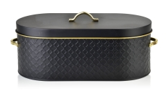 Elegancki Czarny chlebak 34x18x13cm