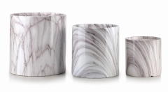 Nowoczesny Marmur Zestaw 3 doniczek ceramicznych