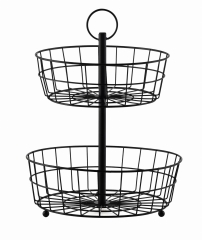 Koszyk dwupoziomowy 38cm metalowy na owoce