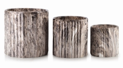 Nowoczesny Marmur Zestaw 3 doniczek ceramicznych