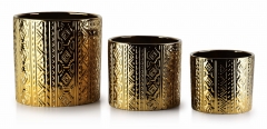 Nowoczesny Zestaw 3 doniczek ceramicznych