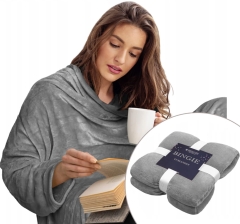 Cieplutki koc bluza z rękawmi kocbluza na filmowe wieczory DUŻA XXL 150x180
