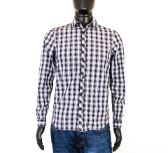 W FRED PERRY MENS FITTED CHECKED SHIRT INT S