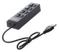 AK228A HUB 4xUSB AKTYWNY Z WYŁĄCZNIKAMI