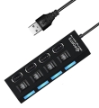 AK228A HUB 4xUSB AKTYWNY Z WYŁĄCZNIKAMI