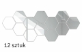 AG543D NAKLEJKI LUSTRO SZEŚCIOKĄTY 12SZT