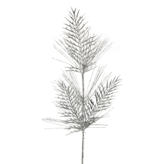 Gałązka Świąteczna Kwiat Sztuczny 55x20cm Srebrny 12szt.