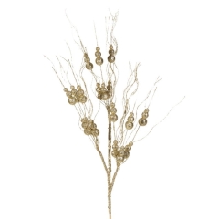 Gałązka Świąteczna Kwiat Sztuczny 50x20cm Beżowy 12szt.