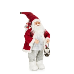 Świąteczna Figurka Święty Mikołaj 60cm Biały
