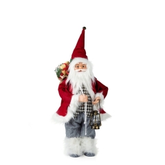 Świąteczna Figurka Święty Mikołaj 60cm Czerwony