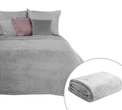 KOC NARZUTA Fotelówka Pled na Fotel  70X160 SREBRNA