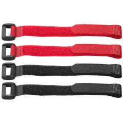 2x20cm Taśma Rzepowa 4szt. Klamra Czarno-Czerwona