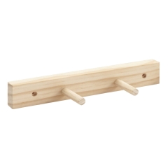 Listwa z 2 wieszakami, drewno sosnowe, 26x3,9x4,7cm