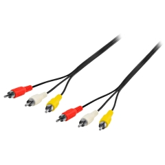 Przewód RCA 1,5m 3xRCA - Niklowane, Kolorowe