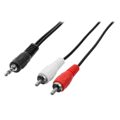 Przewód RCA 1,5m Audio 3,5mm RCA, Ekran Miedz.