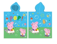 Ręcznik z kapturem Poncho Ponczo Świnka Peppa 110x55cm