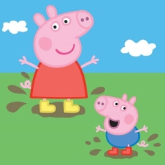 Ręczniczek Świnka Peppa Pepa w kałuży Ręcznik Magiczny 30x30 Bawełna Magic