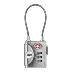 Kłódka z linką Yale TSA 32 mm aluminium