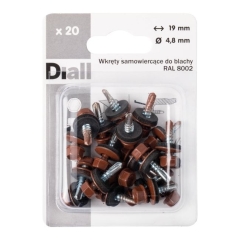 Wkręt samowiercący Diall OC 4,8 x 19 mm brązowy